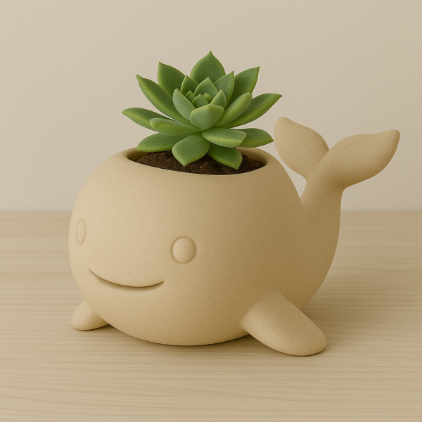 Whale Minimal Planter STL – Cute Modern 3D Printable Pot for Home & Office Decor