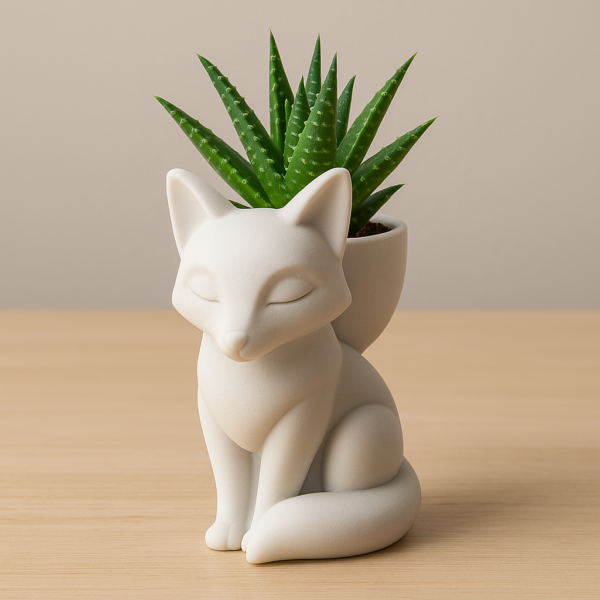 Fox Minimal Planter STL – Modern Animal 3D Printable Pot for Home & Office Decor