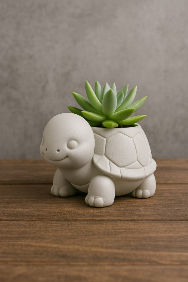 Minimalist Turtle Planter STL – Cute 3D Printable Succulent Pot for Modern Home & Office Decor