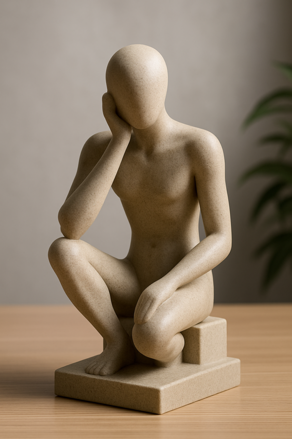 Contemplative Human Sculpture STL – Minimalist Modern Art | 3D Printable File