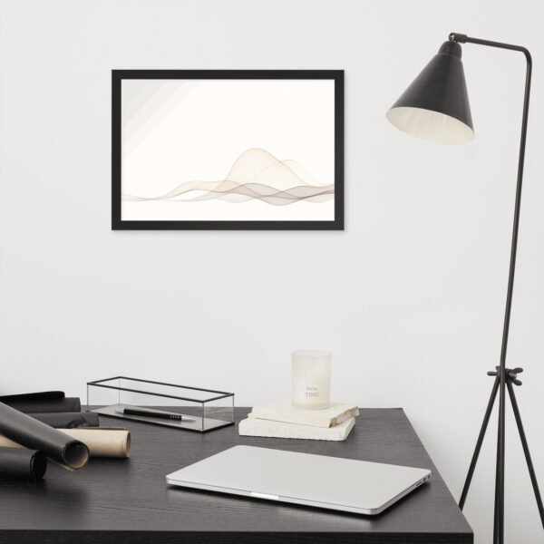 Minimalist Neutral Wave Art Print – Soft Abstract Line Movement, Modern Calm Decor, Beige Aesthetic Artwork