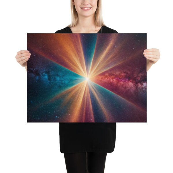 Cosmic Light Burst Wall Poster | Minimalist Astral Home Decor