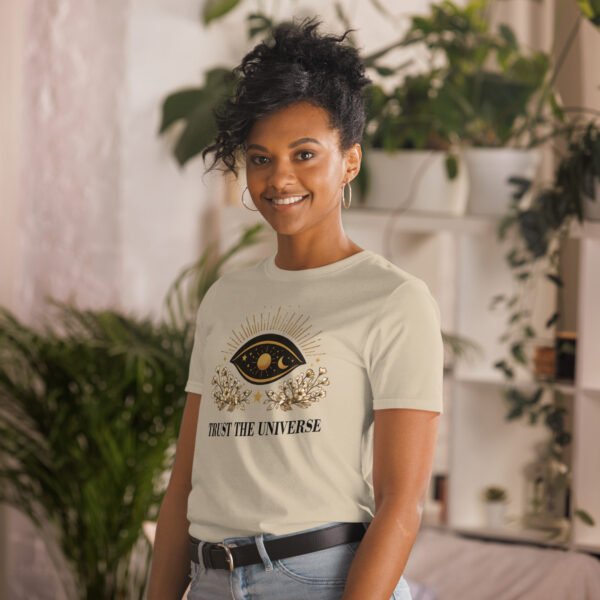 Celestial Eye T-Shirt – Minimalist Golden Astral Botanical Spiritual Design